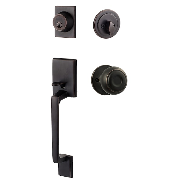 Sure-Loc Hardware Sure-Loc Hardware Coronado Handleset with Round Thumb Turn, Juniper Handleset Trim, Vintage Bronze CN507-R-JN 11P - main